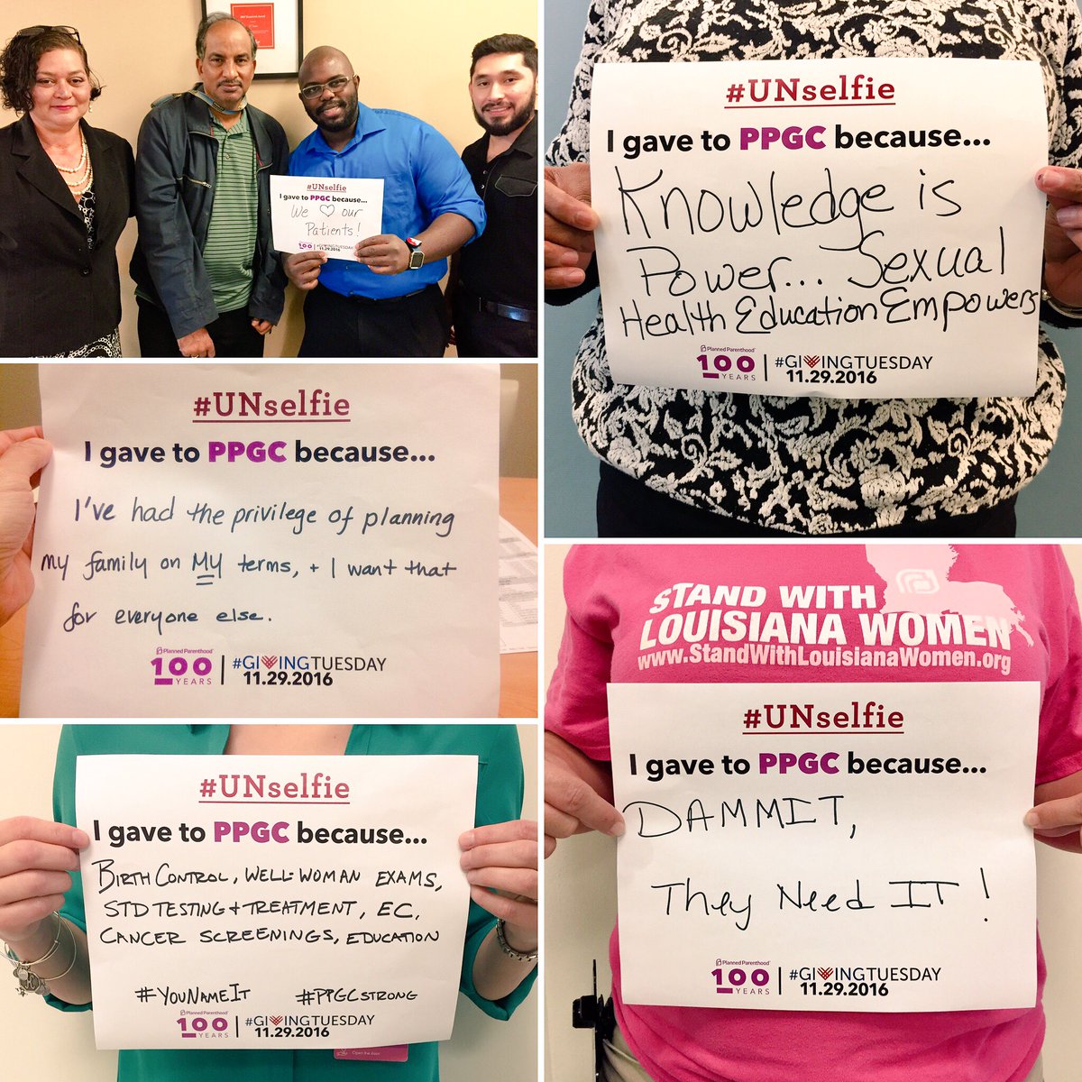 More #GivingTuesday #UNselfies coming in. Share why you're supporting #PPGC today with the hashtag #PPGCstrong. ppgulfcoast.org/givingtuesday