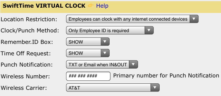 SwiftterTime's tweet image. Know when an employee punch IN&amp;amp;OUT instantly ! Punch Notification by TXT to a wireless number is now available wuth SwiftTime Virtual Clock.