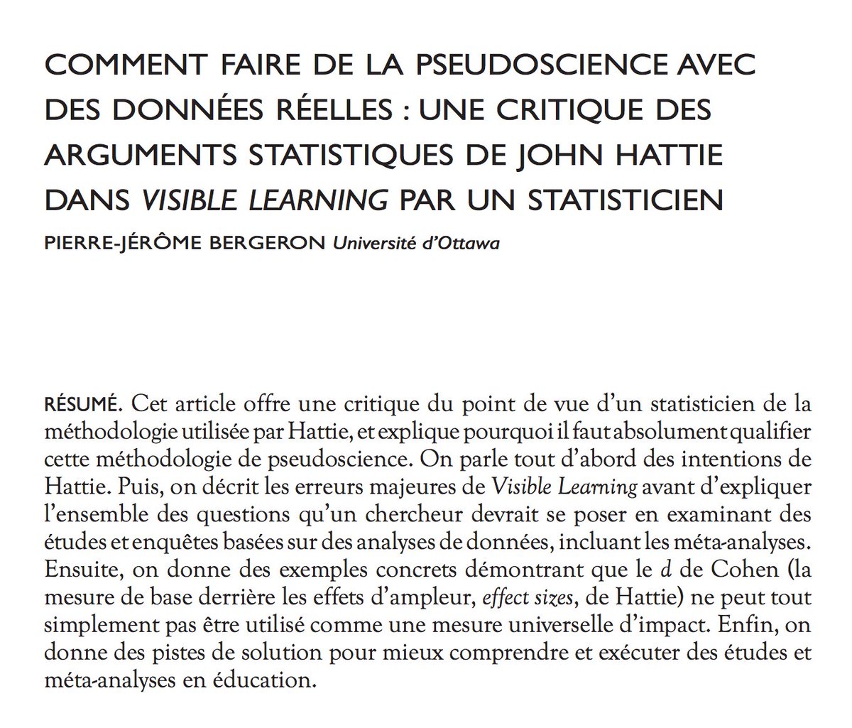 gdumouchel's tweet photo. Comment faire de la pseudoscience avec des données réelles: critique des arguments statistiques de John Hattie https://t.co/8PBVOv9Ew4 https://t.co/EfqsVmy9JA