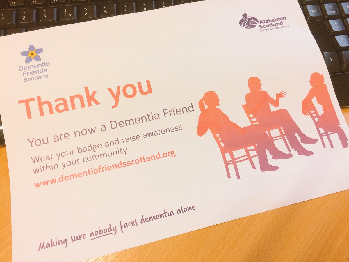 LawyerKarinB's tweet photo. I'm now a Dementia Friend with @alzscot. Be calm, be kind, be patient. https://t.co/7nDWLzG7Ni #DFscotland #DementiaFriend #GivingTuesday https://t.co/9saR3SnPdN