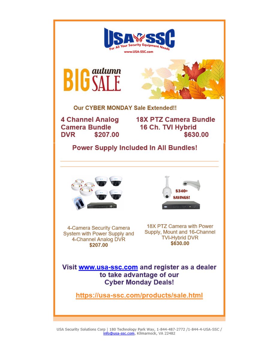 USASSC's tweet photo. Cyber Monday Deals Extended! Visit https://t.co/AfcQHmvonF for additional details!
#Security #digitalvideo #AccessControl https://t.co/ov6TrfOtpd