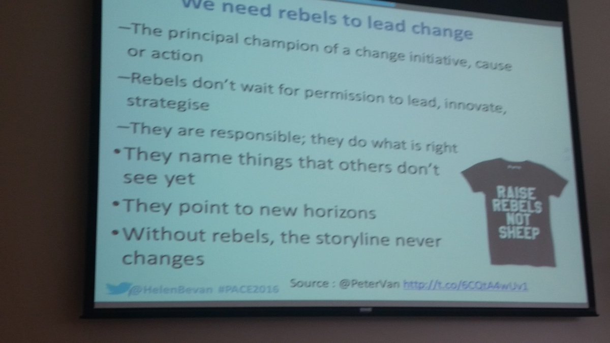 Karma_li's tweet image. "Without rebels, the storyline never changes. We need rebels not sheep". @helenbevan #PACE2016 Couldn't agree more!