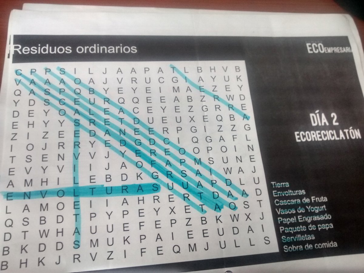 SECURITYGLOBAL5's tweet photo. Día 2!! Sopas de letras! Tomando conciencia de la importancia de reciclar :) #SoyEco-Activo @SECURITYGLOBAL5 @ProgramaGAE  @AmbienteBogota https://t.co/PN8LpqSZxl