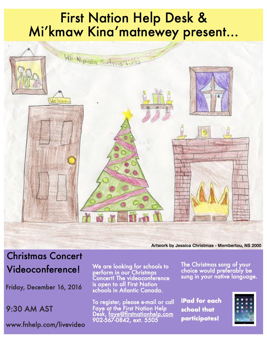 firstnationhelp's tweet image. It's our favourite time of year! Our annual Christmas Concert Videoconference will be on Friday, December 16, 2016!