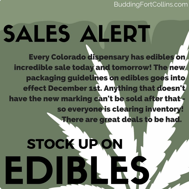 BuddingFC's tweet photo. Get thee to a dispensary! Before December 1st! #edibles #sativadiva #420 #weed #MMJ https://t.co/CibFJjkXHG