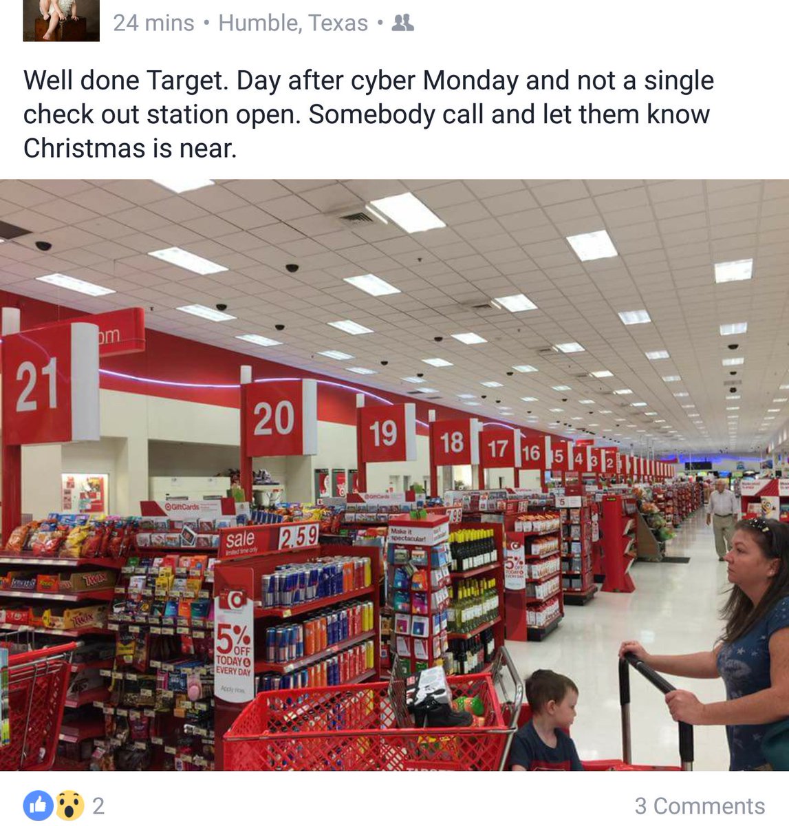 ceciliamccarthy's tweet photo. @Target from a friends Facebook post. It's THAT bad. https://t.co/B64qWUsrDn