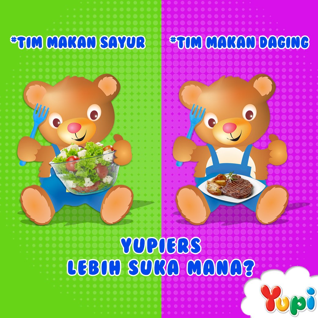 Yupiers's tweet photo. Akhirnya bel istirahat bunyi, jadi bisa makan siang deh. Kalo soal makanan, Yupiers tim yang mana nih. #TimSayur atau #TimDaging? https://t.co/VyQgzCYf48