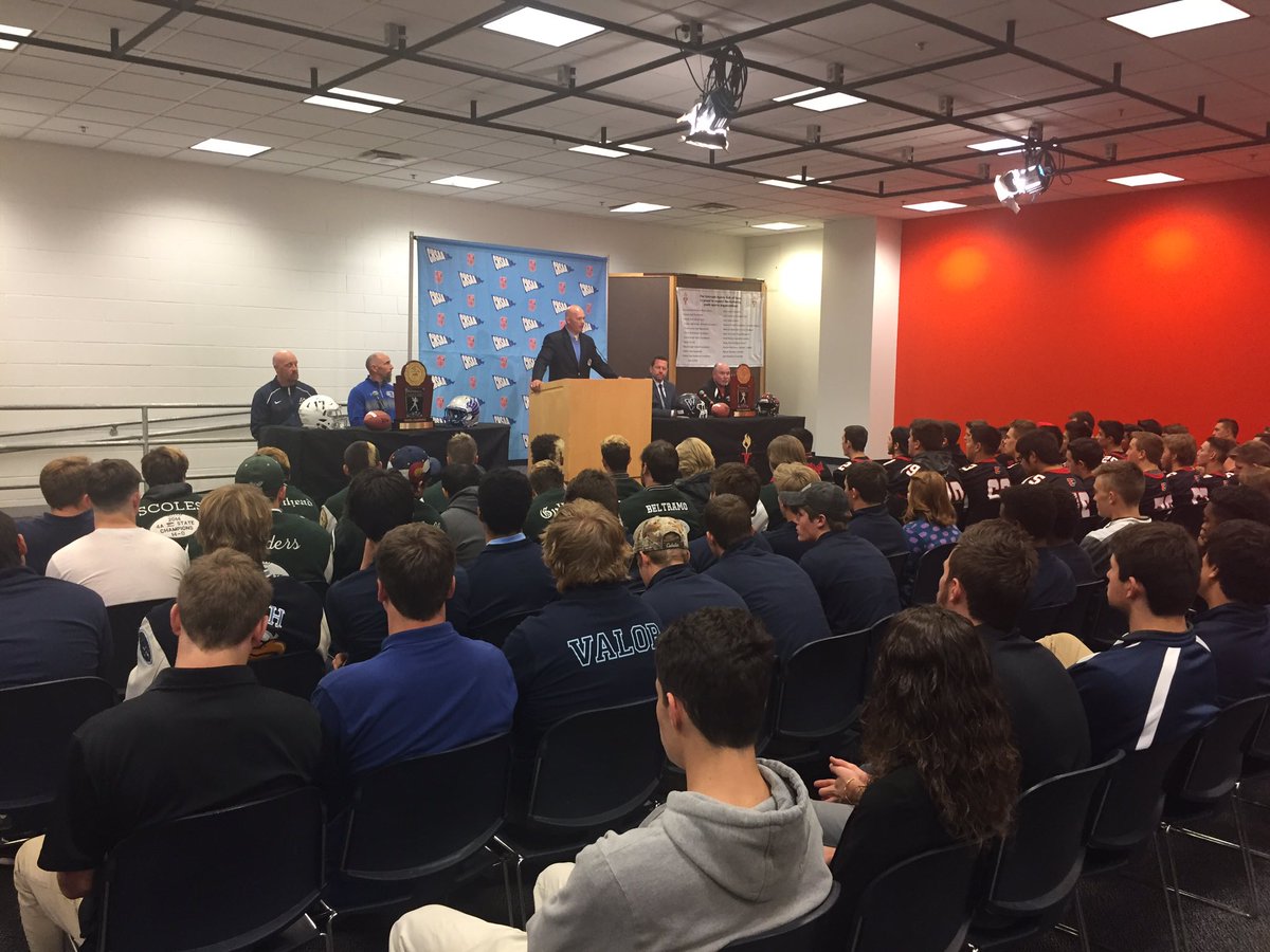 JamieHeiner's tweet photo. Harry Waterman, Asst Commissioner addressing the 4 teams competing on Saturday. Congrats to all teams competing for the 🏆@CHSAA https://t.co/oEWzGAa9s6