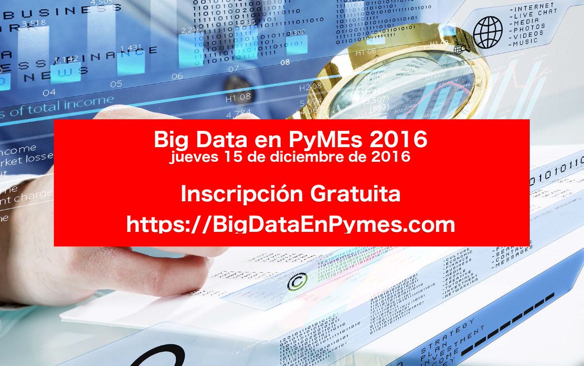 BigDataEnPymes's tweet image. Último día para inscribirte en Big Data en Pymes 15 de diciembre de 2016
bigdataenpymes.com/programa-2016/… #BigDataPymes