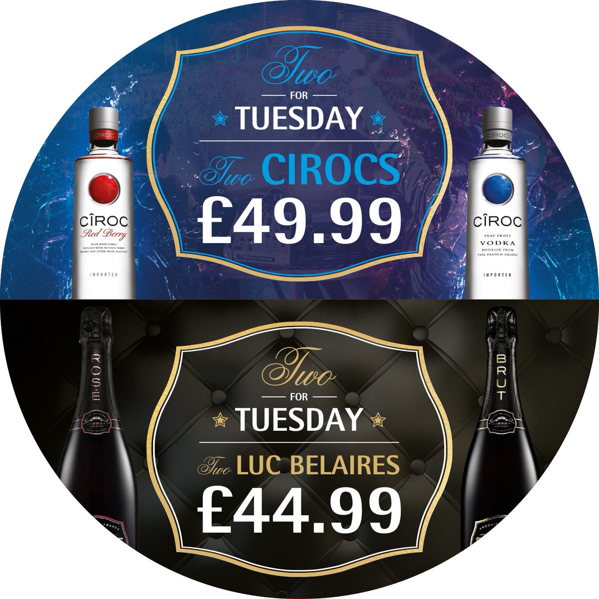 vipbottlesuk's tweet photo. 2 for Tuesday is back instore but with 2 big changes, our offer now includes Ciroc Mango and Luc Belaire Luxe! #vipbottlesuk #happycustomers https://t.co/39znWgVXgH
