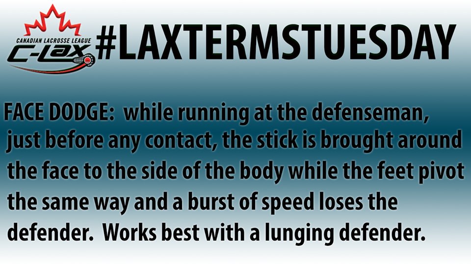 JrClax's tweet photo. #LaxTermTuesday - Face Dodge: Learn how to lose a defender with this move. Demo video via @USLacrosse  https://t.co/KoZPmvfnYa https://t.co/eX0xmFEkUp