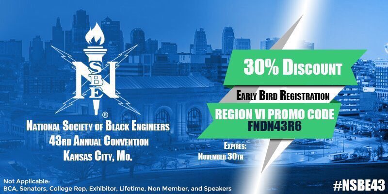 R6Chair's tweet photo. Time is running out, be sure to register!!! @R6NSBE @NSBE @NSBEconvention #SIXHouse #NSBE43 https://t.co/2AIGoo8aAu