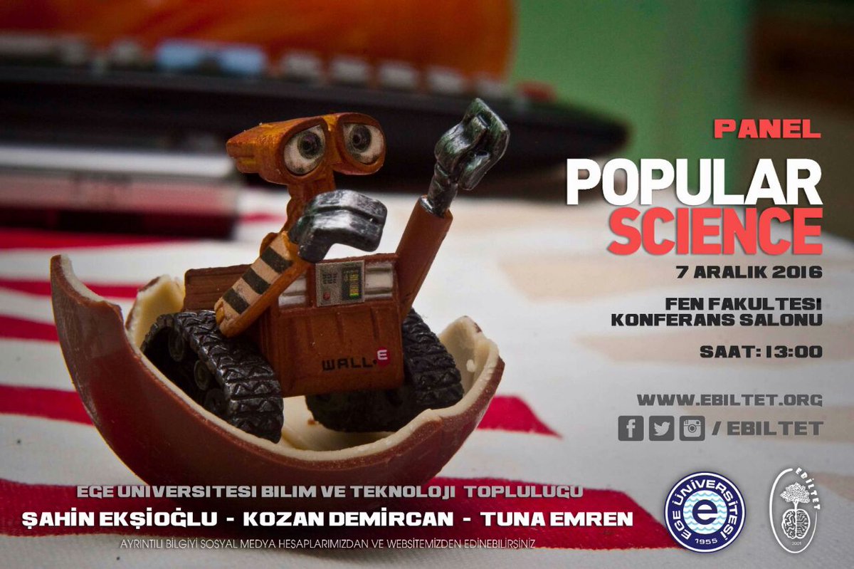 7 Aralık saat:13:00 de Fen Fakültesi Konferans Salonunundaki Panelimize hepiniz davetlisiniz 😊