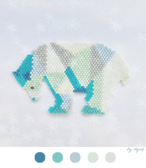 Petit ours polaire tissé en perles miyuki, inspiré d'une illustration de @tinykiwi_prints 
buff.ly/2ghitaY