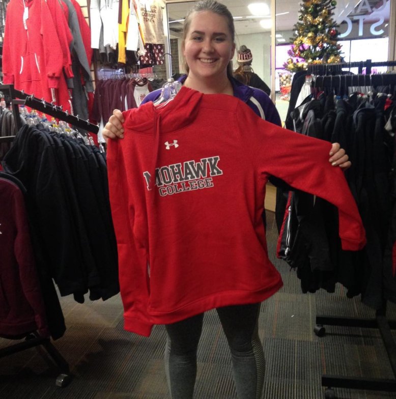 MohawkCollege's tweet photo. Awesome, Victoria! #WIN #MohawkSwag. Tag us in an Insta pic of your fav. campus store item to win it! Closes Friday. https://t.co/pR7w1M6Pa6 https://t.co/qn5o9YUywt