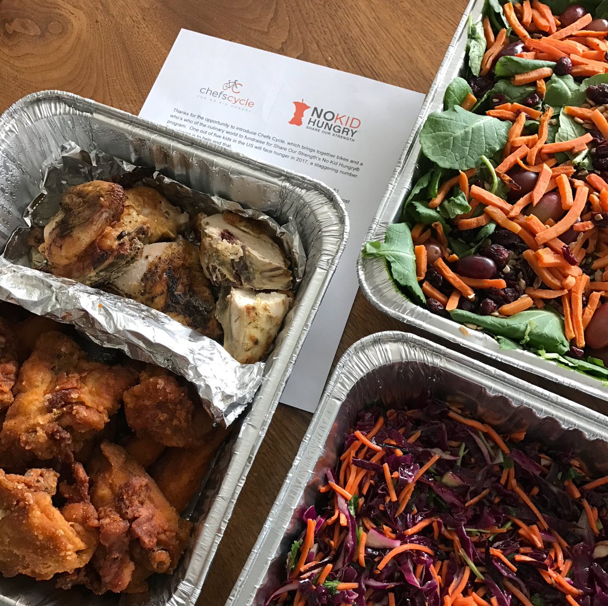 Powered by <a href="/YellowbellyChix/">Yellowbelly Chicken</a> today! Check out @ChefsCycle for info on <a href="/nokidhungry/">No Kid Hungry</a>. This year they raised $1m for the charity #GivingTuesday
