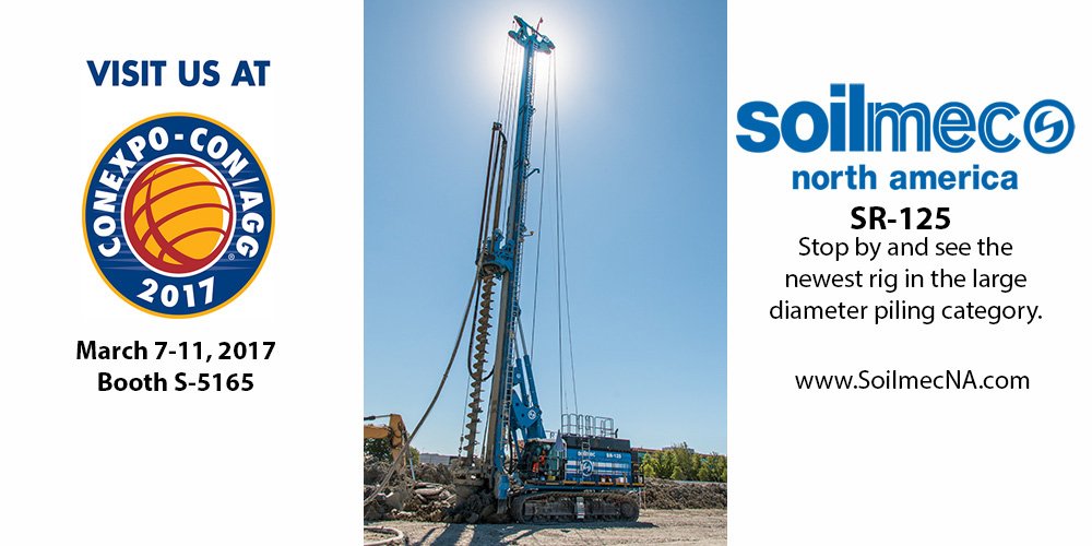 Excited to see the <a href="/SoilmecSpa/">Soilmec</a> SR-125 at <a href="/conexpoconagg/">CONEXPO-CON/AGG</a>. #Foundationdrilling #Construction bit.ly/2fV21NS