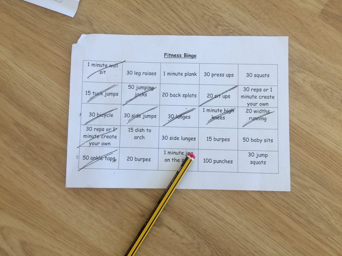 Fitness BINGO #year9girls #enthusiastic #motivated