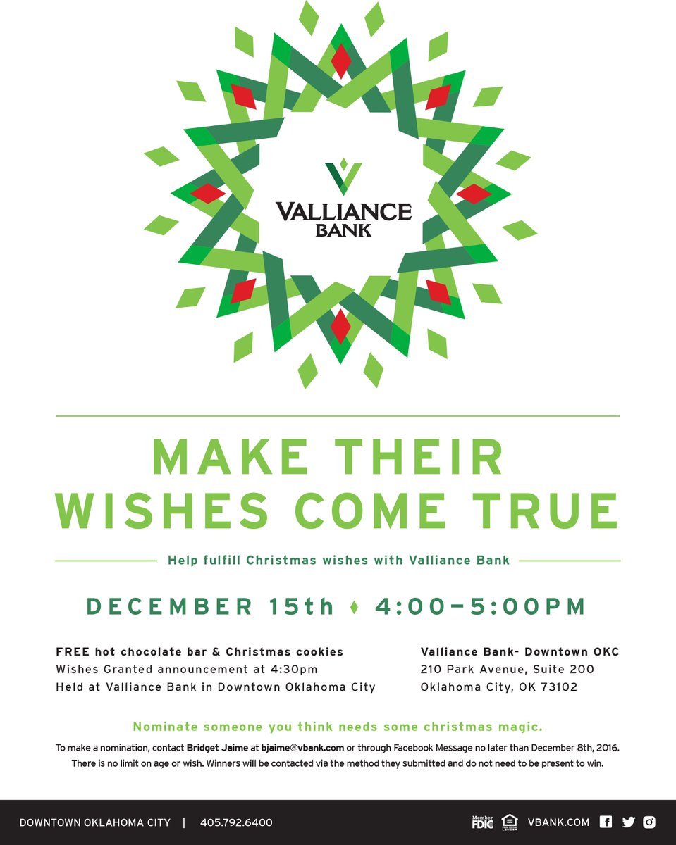 Want to participate in #GivingTuesday? Help us make someone's Christmas wish come true!! Submit a wish story to us by Dec 8th! #VBank