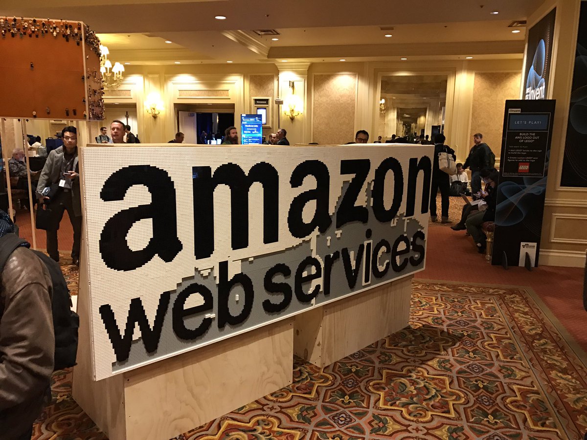 AWSEvents's tweet photo. The #AWS logo is starting to fill in!#reInvent https://t.co/wCSgriMBX0
