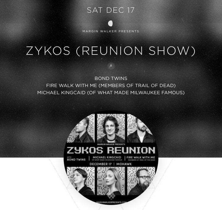 BooherTheBand's tweet photo. Hey folks you asked for it, and we made it happen! Get your tickets NOW! #ZYKOS #bondtwins @mkingcaid @TrailOfDead https://t.co/baKTvzWhV7 https://t.co/HtJeIQODYN