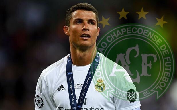 Cristiano Ronaldo has decided to donate €3 million to Chapecoense and families of the players who died.