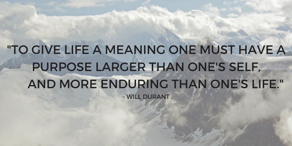 TylerChisholm's tweet photo. "To give life a meaning one must have a purpose larger than one's self, and more enduring than one's life."
#Purpose #CodeofCool https://t.co/5uPpiHeJBs