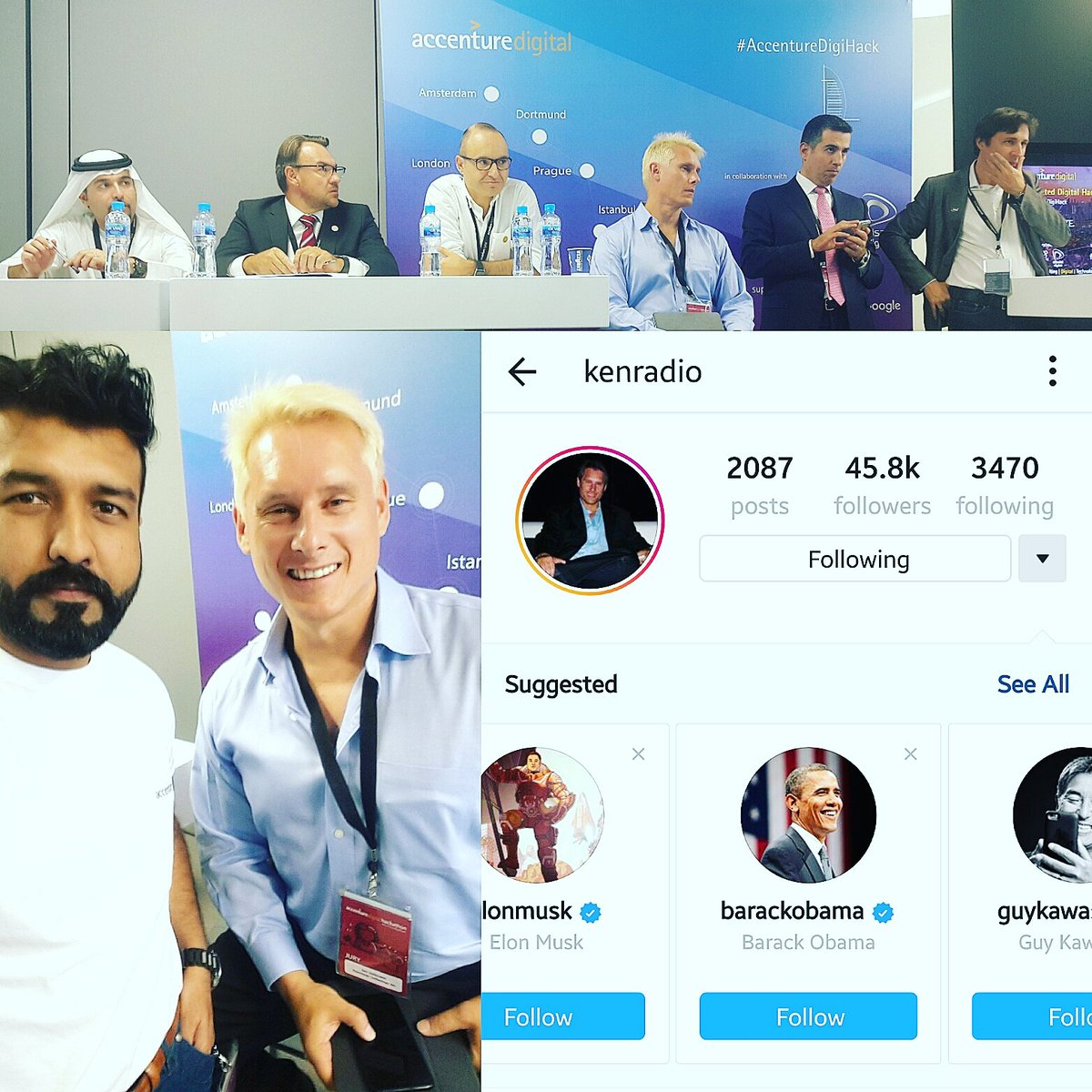 iamSohailsar's tweet photo. Glad to connect with @kenradio at #Accenturedigihack. He was among Jury & appriciated #TeamKaprix securing 3rd pace in #Dubai @Accenture_ME https://t.co/y2HnwUCpqu