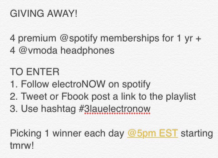 BIG ASS @Spotify GIVEAWAY  Bit.ly/3lauelectronow #3lauelectronow https://t.co/4xVytegv3w