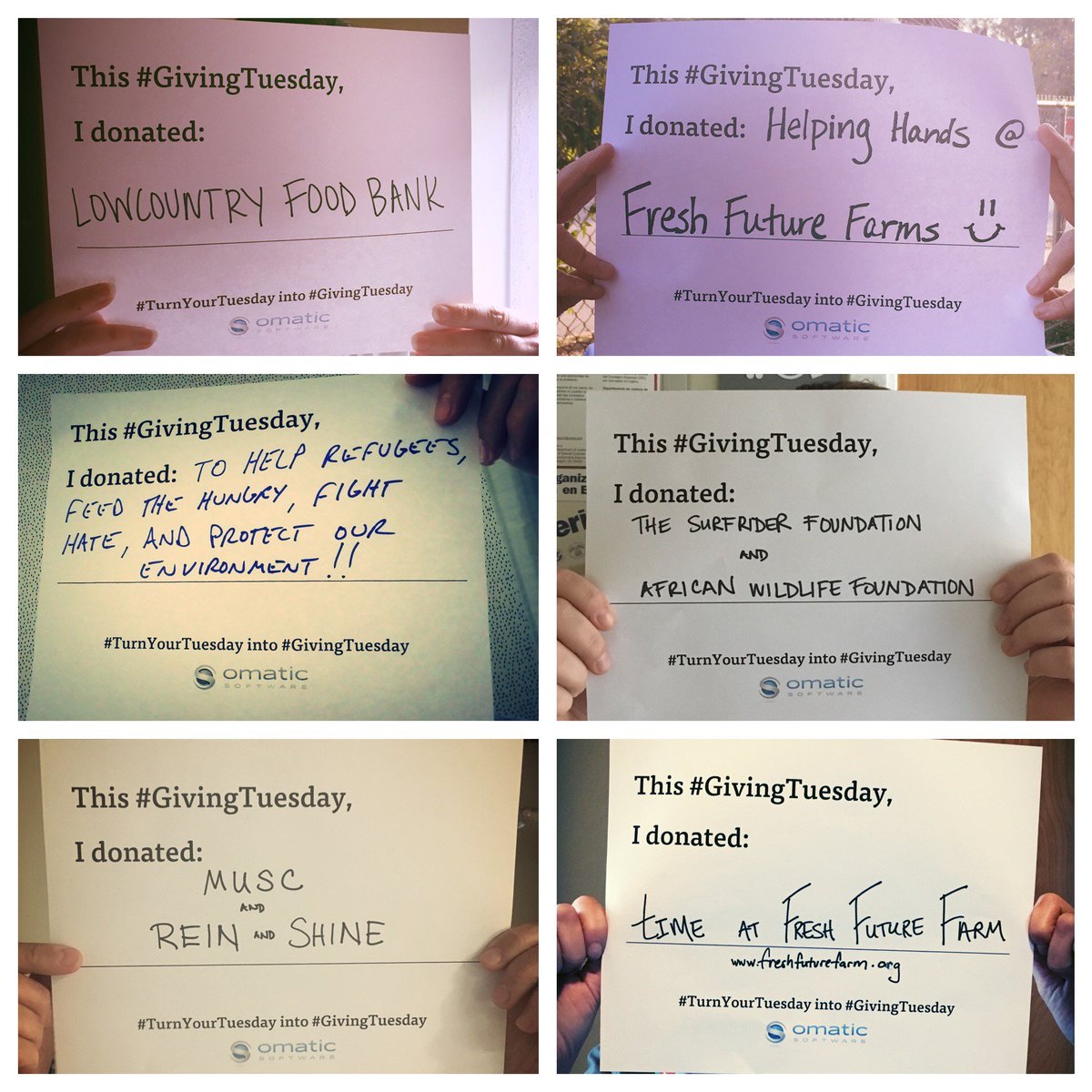 Omatic_Software's tweet photo. #TurnYourTuesday into #GivingTuesday by turning your selfies into helpies! Check out these awesome contributions made by the Omatic team: https://t.co/WCzj9Dv5w7