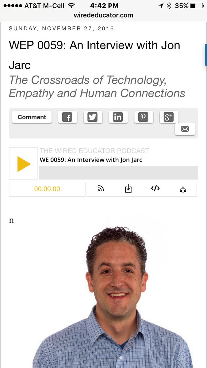 My Wired Educator Podcast Interview with ADE Jon Jarc <a href="/trendingedtech/">jonathan jarc</a> wp.me/p1fgiA-Gx episode 59. Thanks for listening and the RTs.