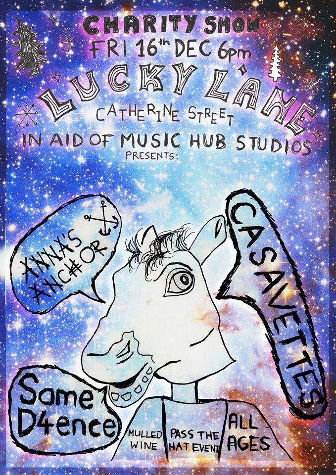 OliviaFurey1's tweet image. @TheLuckyLane xmas show! come see @LimerickSameD @annas_anchor+@casavettesband bang out some tunes. free, all proceeds to Music Hub Studios