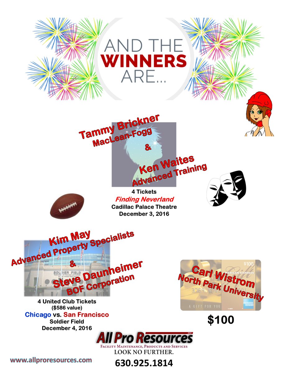 AllProResources's tweet photo. Here are the lucky winners! We will have more promotions in the near future! https://t.co/dNpqavWNXn