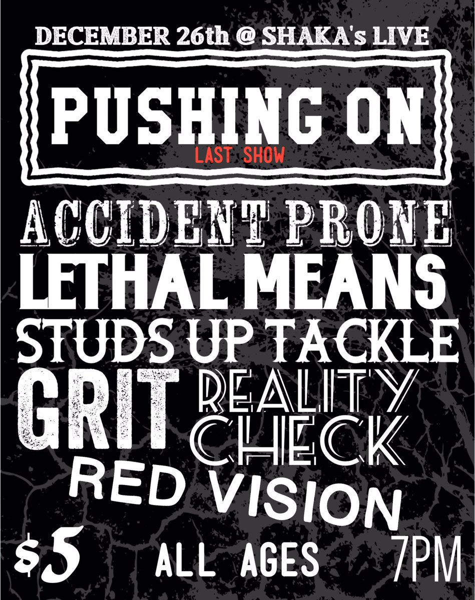 We're having a last show December 26th. Come out!