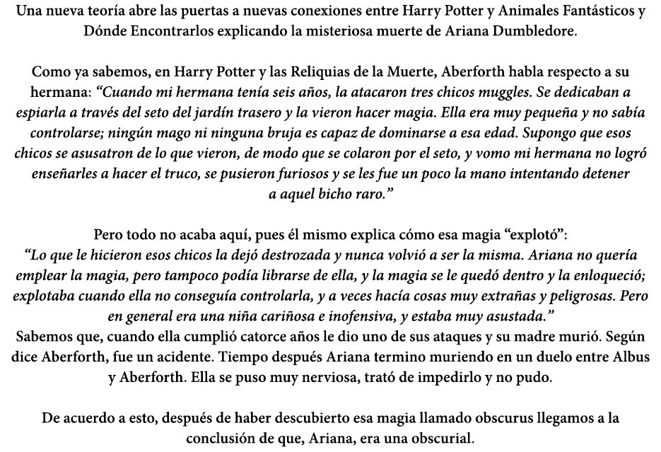 La teoría que explica la misteriosa muerte de Ariana Dumbledore.