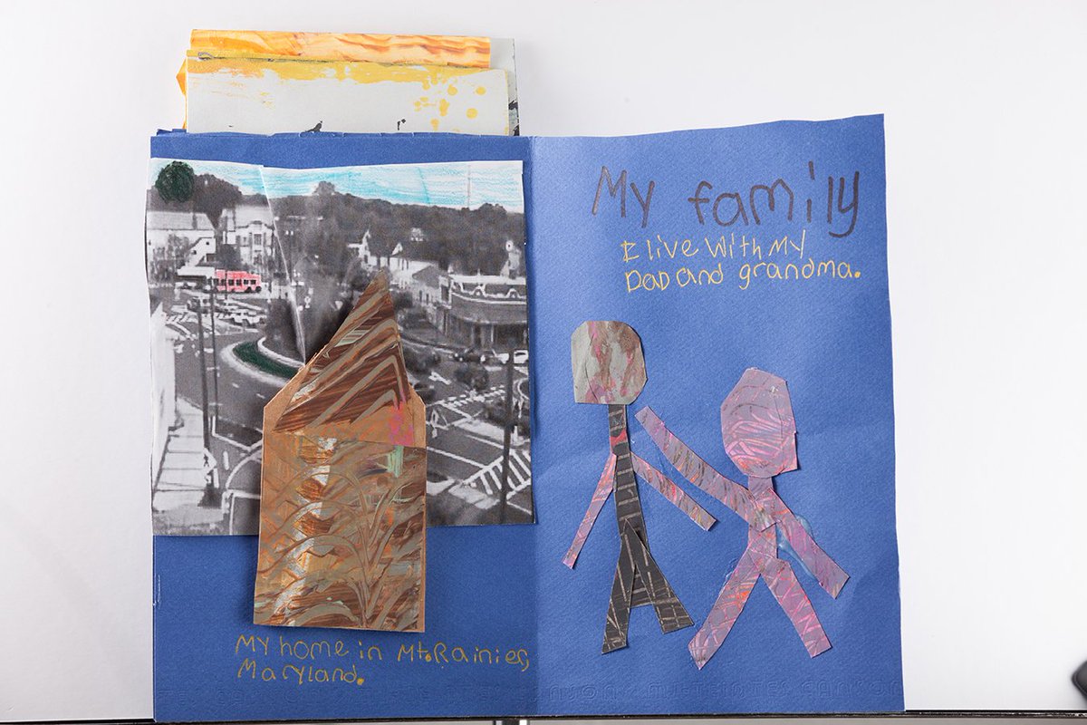 PhillipsMuseum's tweet photo. Sneak peek of the #MigrationSeries-inspired art by Mt. Ranier Elementary students you’ll see 12/2 https://t.co/piNpyA8qX4 #Panel61 https://t.co/eEHhfnrAq6