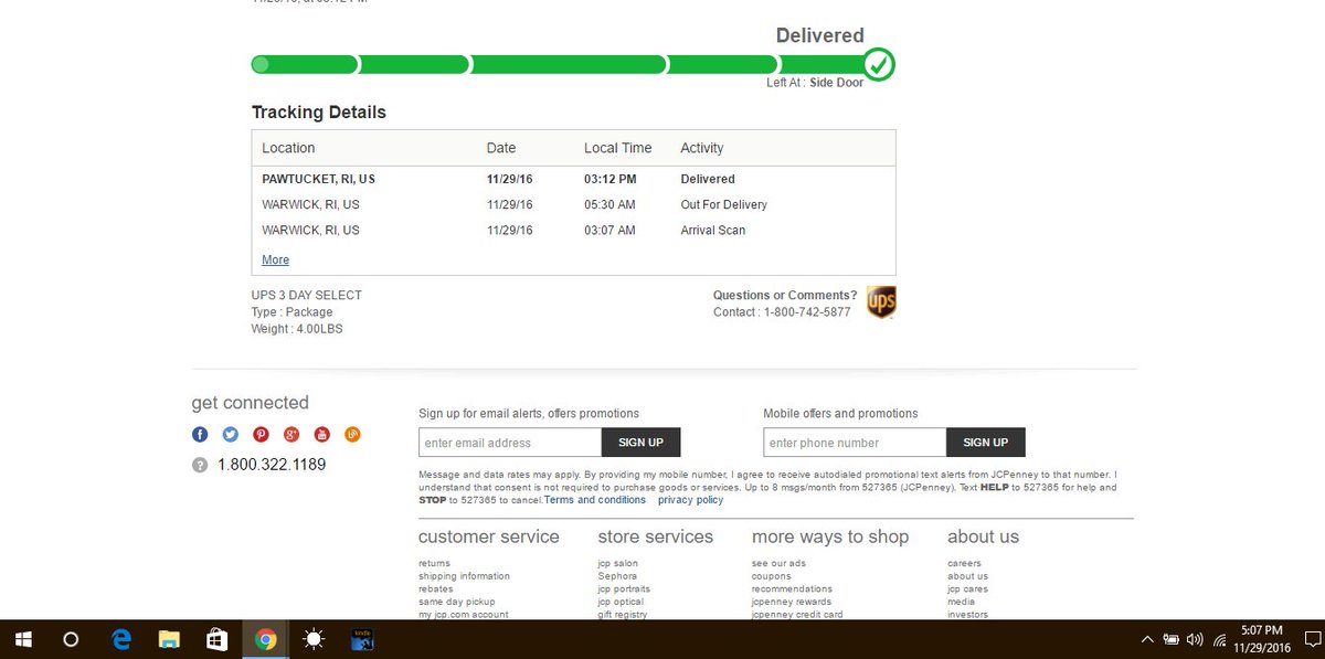 RockinJoeComedy's tweet photo. @askjcp Package has been confirmed shipped, but it's nowhere to be found. What is #JCP policy on this? 3 weeks before Christmas. Not cool https://t.co/tHR1mUDGuc