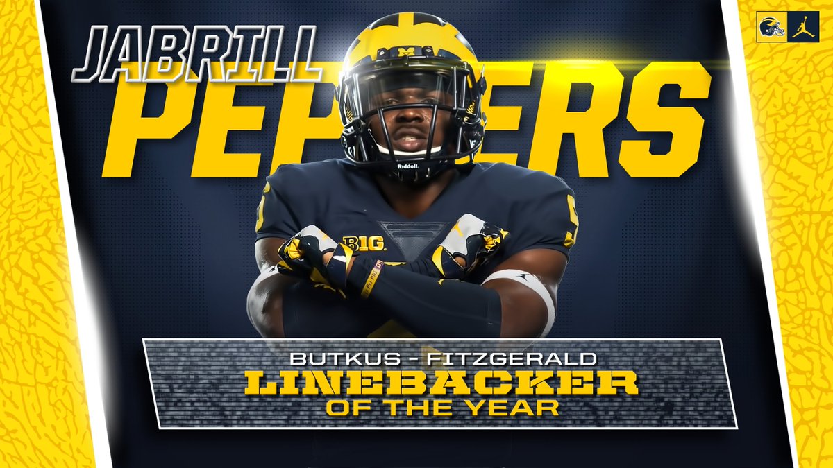 Michigan Football On Twitter Jabrill Peppers Is The B1g Butkus Fitzgerald Linebacker Of The Year Congrats Jabrillpeppers Goblue