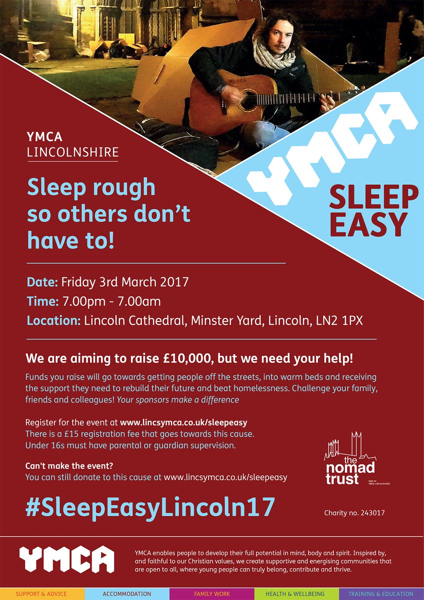 It's #GivingTuesday! Would you give 1 night to #HelpTheHomeless? Join @LincsYMCA  for #SleepEasyLincoln17! 
lincsymca.co.uk/sleepeasy