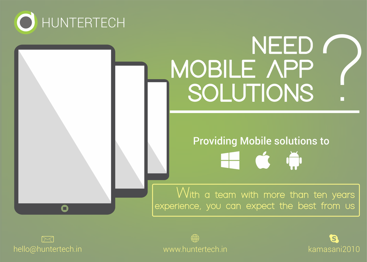 Huntertech_'s tweet photo. #Huntertech will provide #mobileapp solutions to #android ,#ios and #windows
hello@huntertech.in
https://t.co/sijx3MUdTX https://t.co/ZwZQiNHi4l