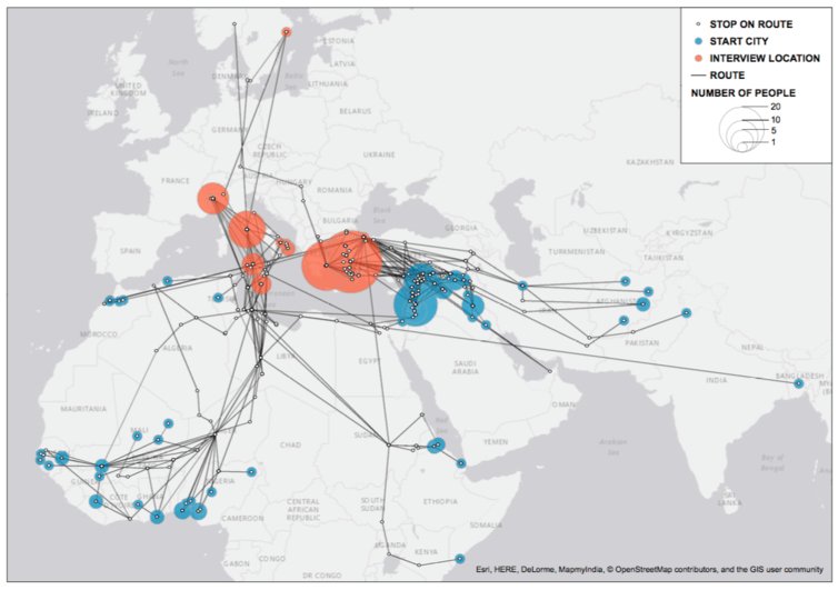 wef's tweet photo. These two maps will change how you think about the journeys of migrants and refugees https://t.co/saBpNs6o0w https://t.co/gT3GAZLR44