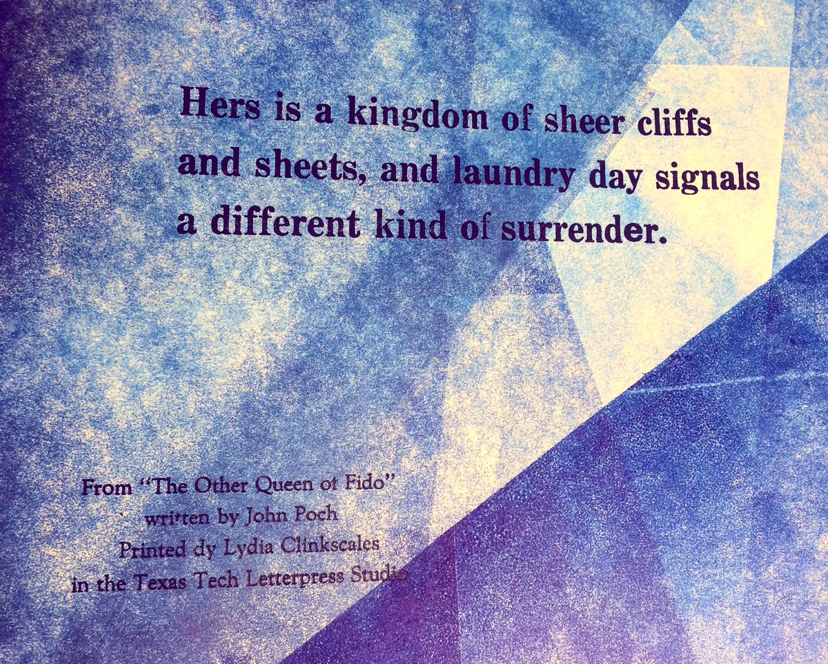 LydiaClink's tweet photo. It was good to get back in the #TTULetterpressStudio after Thanksgiving. Gotta love poetry by @jpoch, especially when on a pocket broadside! https://t.co/1ZAokf061S