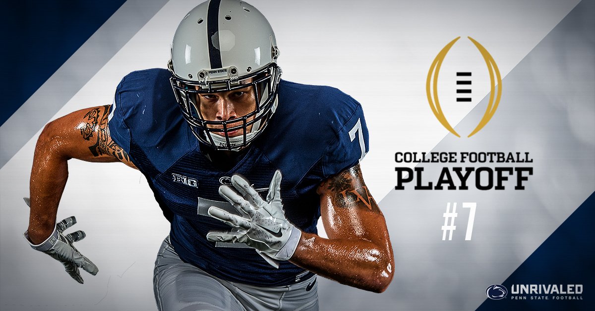 PennStateFball's tweet photo. The @B1Gfootball East Champs sit at spot No. 7 in the CFBPlayoff rankings. #WeAre https://t.co/p9Ci90hgAd