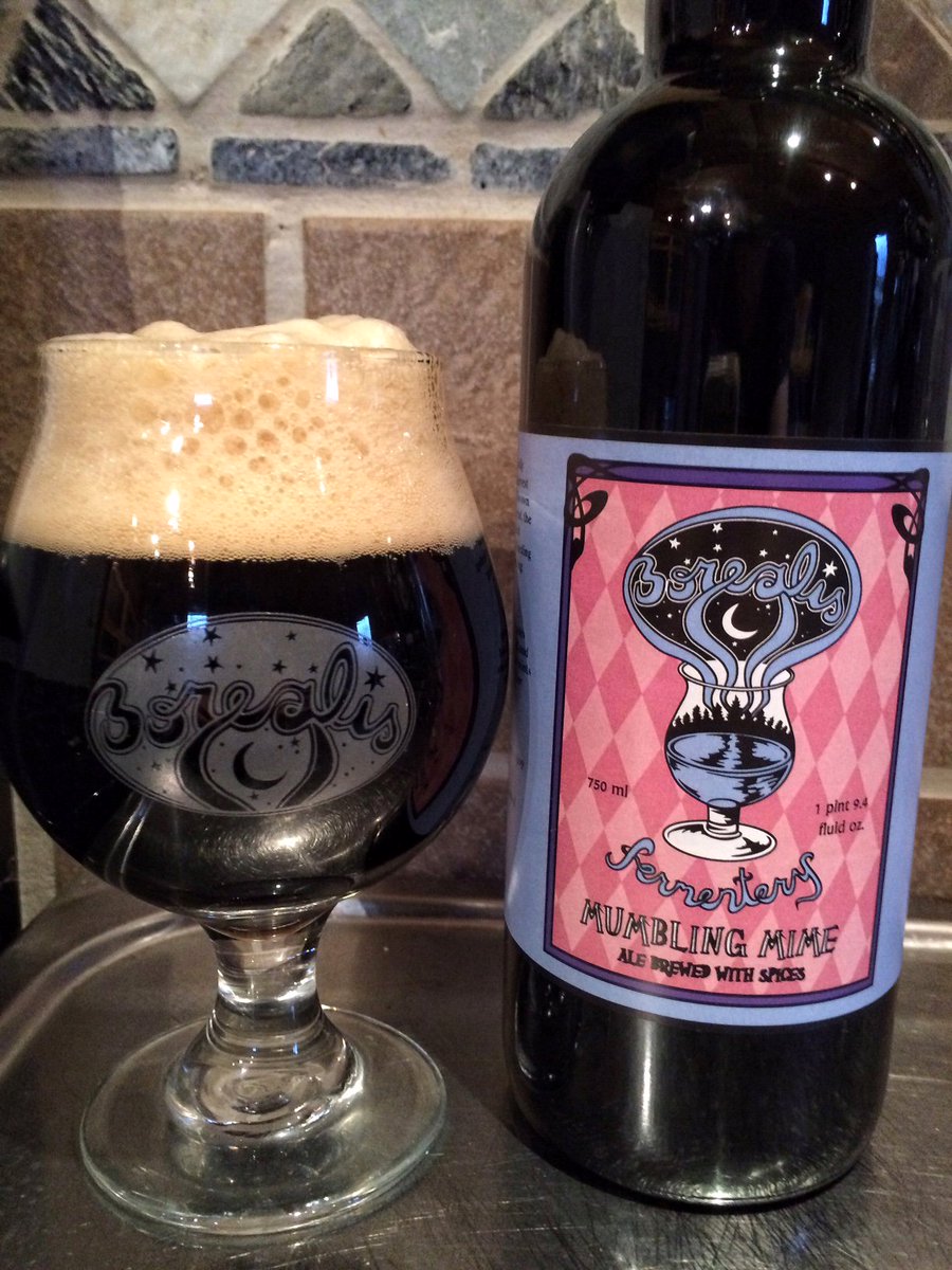 <a href="/borealisbrew/">Borealis Fermentery</a> fresh deliveries of holiday Mumbling Mime. A beer with star anise, licorice root, black patent and peat smoked malts. HH! BF.