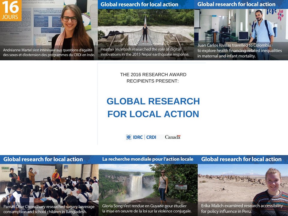 RivillasJuanito's tweet photo. Joinez-vous au @IDRC_CRDI ce Jeudi pr appuyer les leaders de demai #Recherche mondiale pr l'action locale. STAY TUNED seulement deux jours! https://t.co/h7zNCZtIox