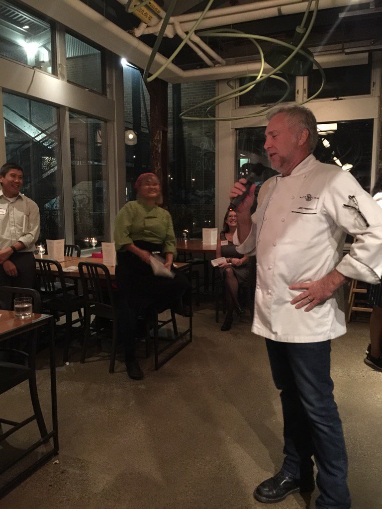 JAStacey's tweet photo. .@chefbradlong introducing @chef_ishii @CafeBelong at her book launch #AccidentalChef #vegan https://t.co/oNceiW1GL8