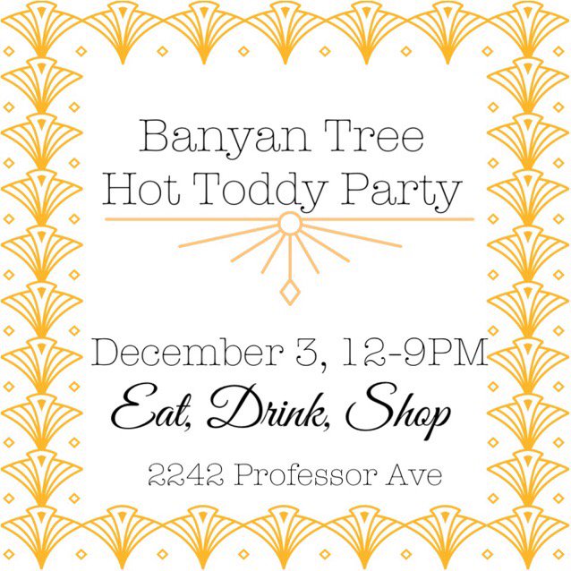Hot Toddy Party 12/3 — Join us this Saturday for our annual Hot Toddy Party! Delicious lo... eepurl.com/cq4Yvz