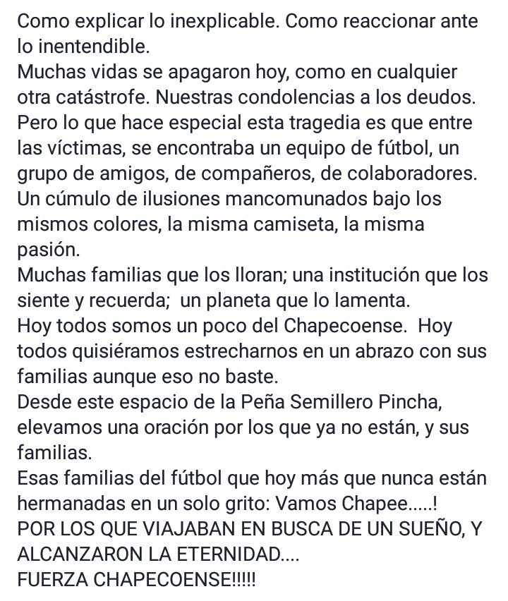 SemilleroPincha's tweet photo. #ForçaChapecoense https://t.co/rWsZXh3fBc