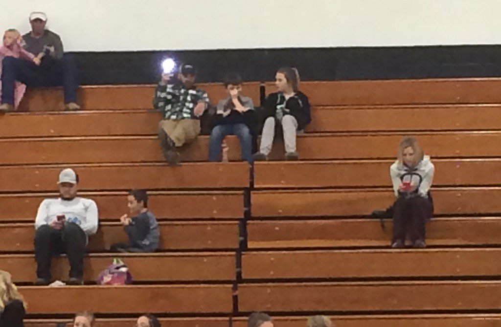 WillHoenike's tweet image. Hey there, fella. Nice flashlight. But this gym already has lights. #IPhoneFail