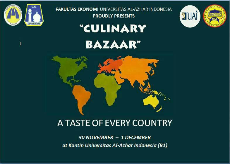 "A Taste Of Every Country" akan diadakan pada :
Tanggal: 30 Nov - 1 Des
Tempat: Basement 1 UAI 
Jam: 8 pagi sampai selesai 
Sampai ketemu!